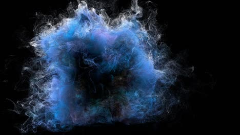 nice color smoke on black background with many lot if partical.