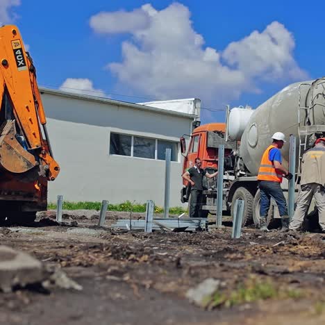 construction team working at site