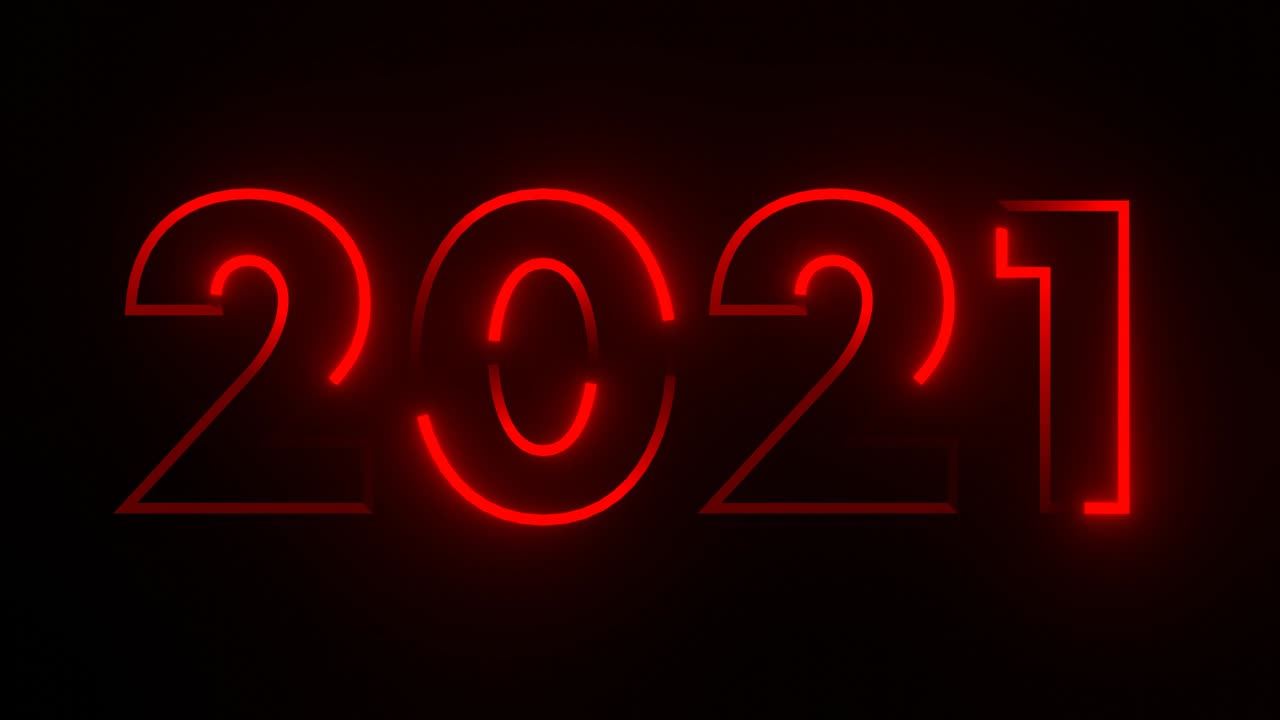 2021 Leuchtender Text in Endlosschleife