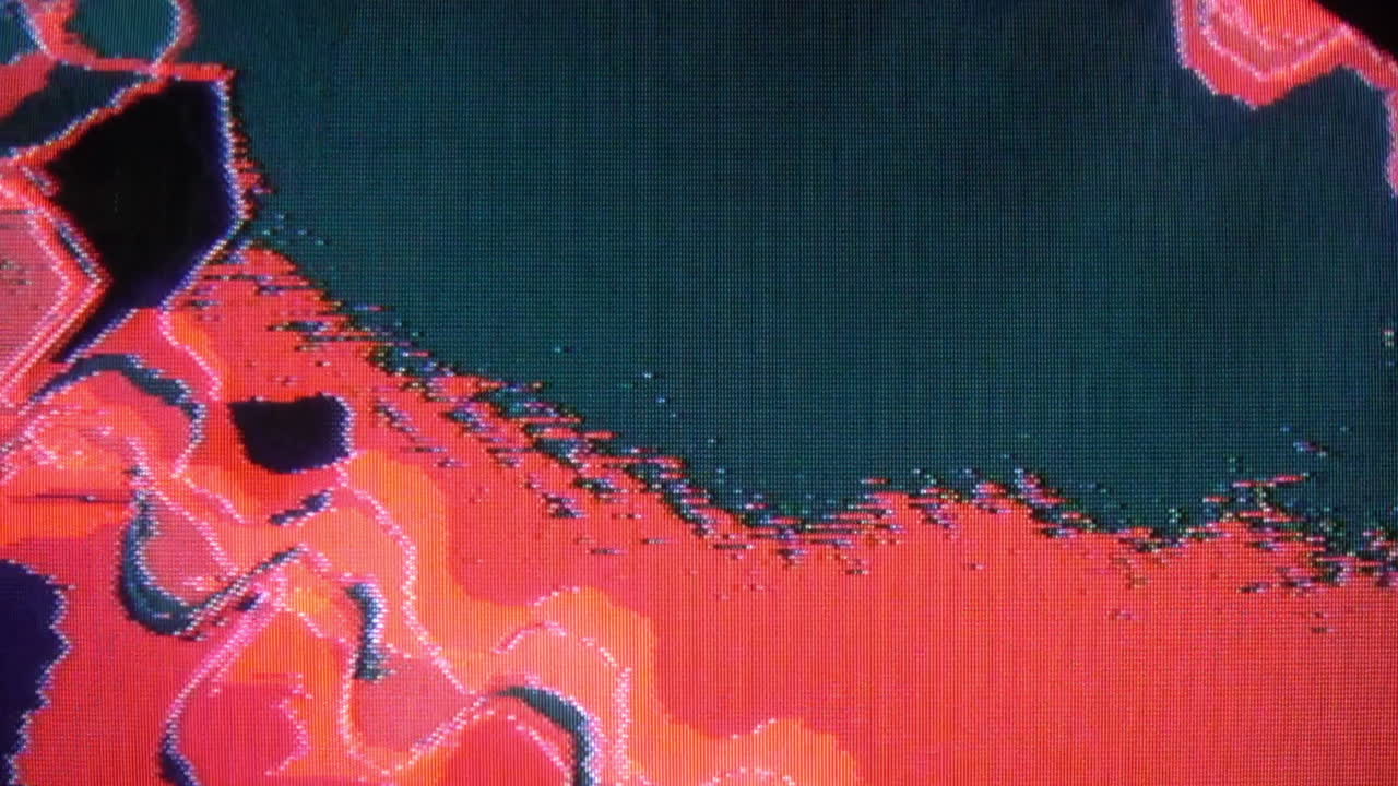 Video feedback loop of sawtooth pattern with analog video generated color