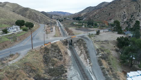 circling empty train tracks in soledad, california