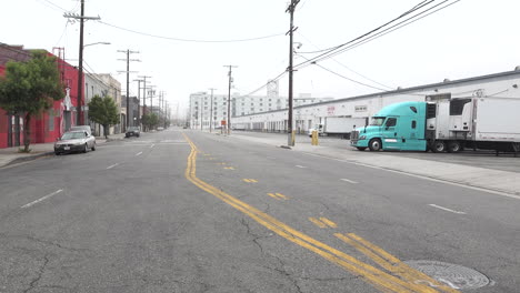 empty street by empty shipping dock