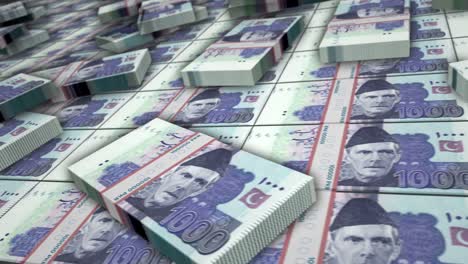 pakistani rupee money banknote pack loop animation