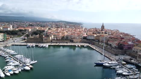 sardinia alghero old town skyline, with cityscape view on a beautiful clear day
