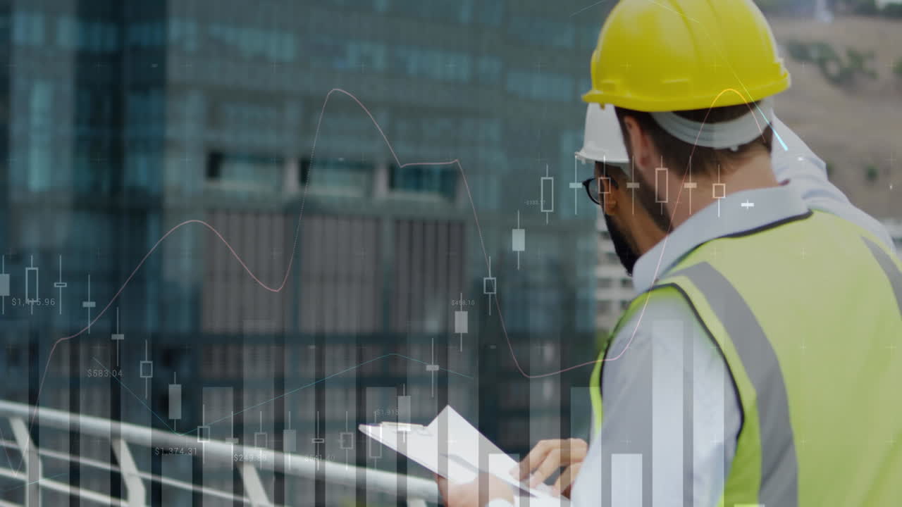 arquitectos que comprueban los planos de los edificios 4k