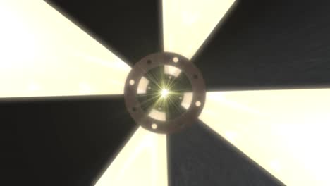 futuristic tunnels loop – turning light and metal