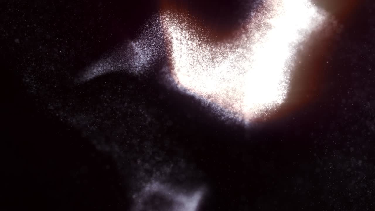 움직임 흐릿함으로 날아다니는 입자의 추상적인 애니메이션