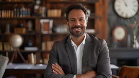 portrait of a confident businessman in his office