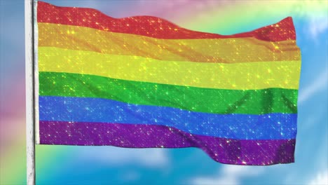 CGI-3D-animation-of-a-Rainbow-Flag,-representing-tolerance-and-gay-rights-for-LGBTI-communities