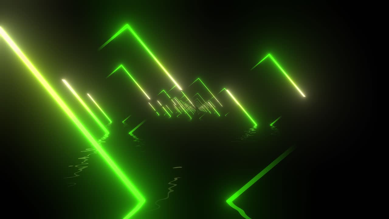 tunnel geometrico verde neon