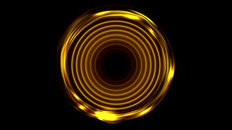 anillos de neón eléctricos de color naranja ardiente y brillante animación de video