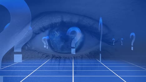 apertura del ojo con signos de interrogación
