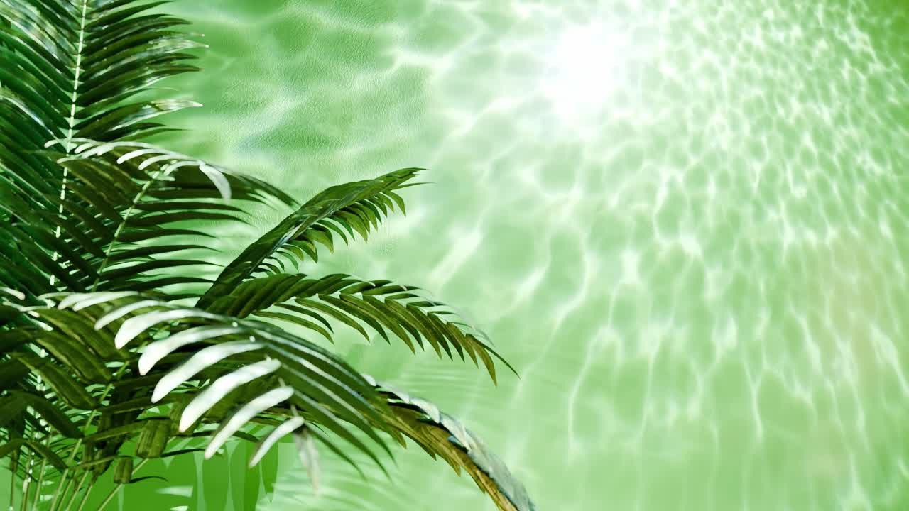 Serenidade Tropical: Samambaias Verdes Junto à Água
