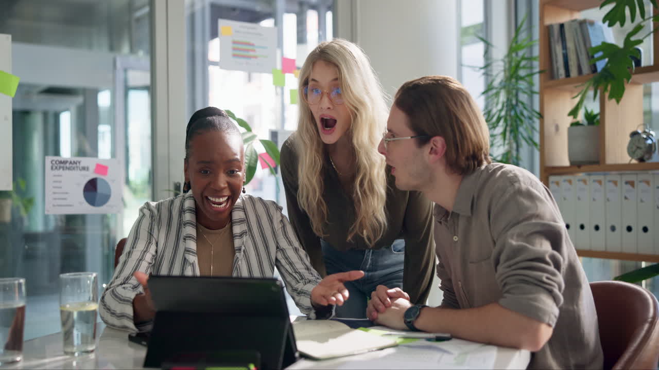 Business team celebrating success in the office
