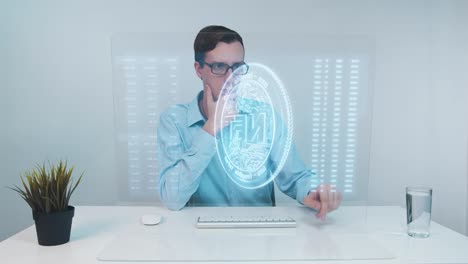pantalla de computadora futurista con la palabra nft, concepto de token no fungible. inversión en arte digital.