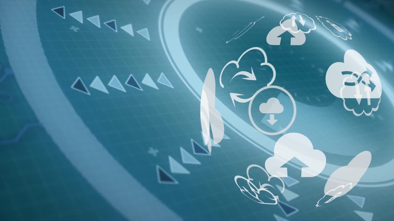 범위 스캐닝과 클라우드 아이콘의 애니메이션