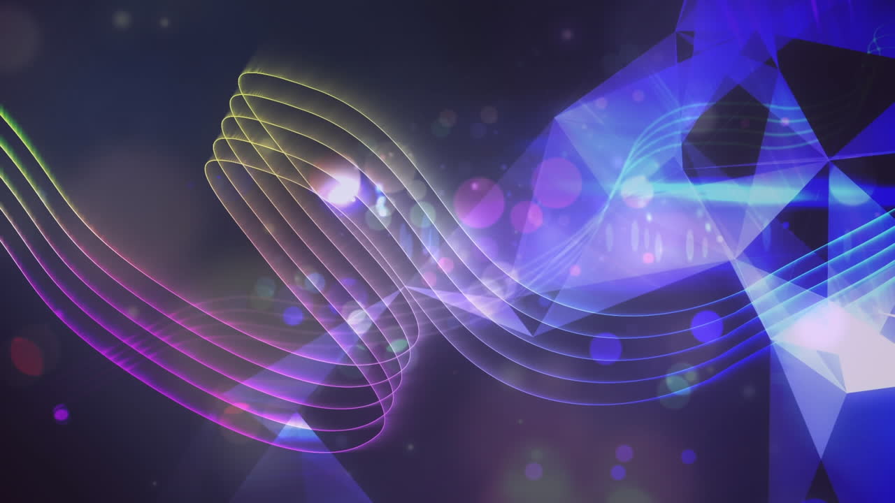 움직이는 다채로운 점과 선의 애니메이션