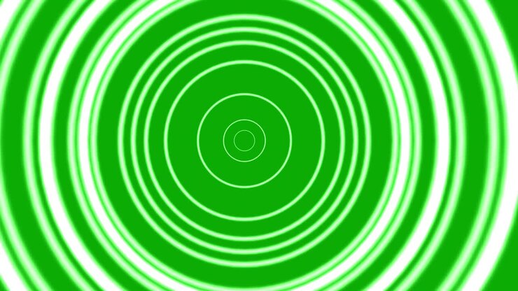 White circular rings motion graphics with green screen background