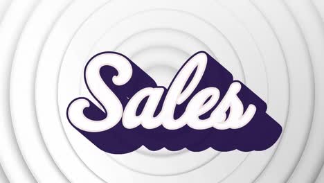 Animation-of-sales-text-banner-over-concentric-circles-against-white-background