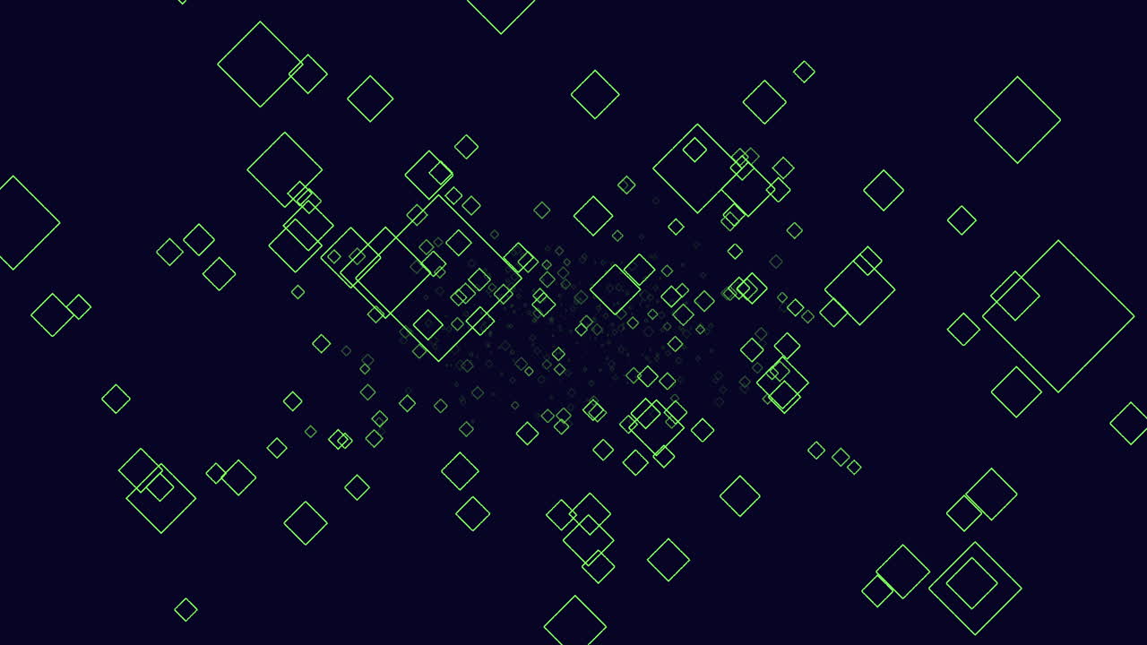 푸른 공간에 모션 미래 작은 사각형