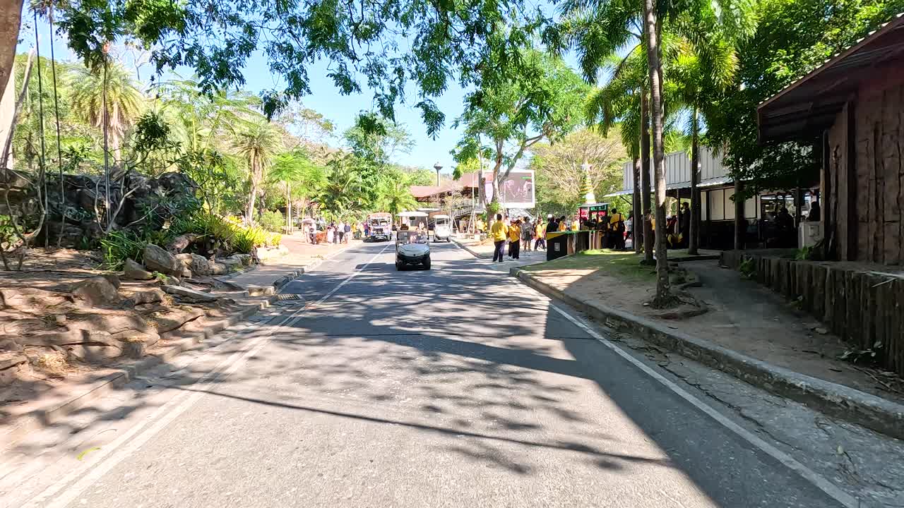 동물원 경로와 주변을 탐험하는 사람들