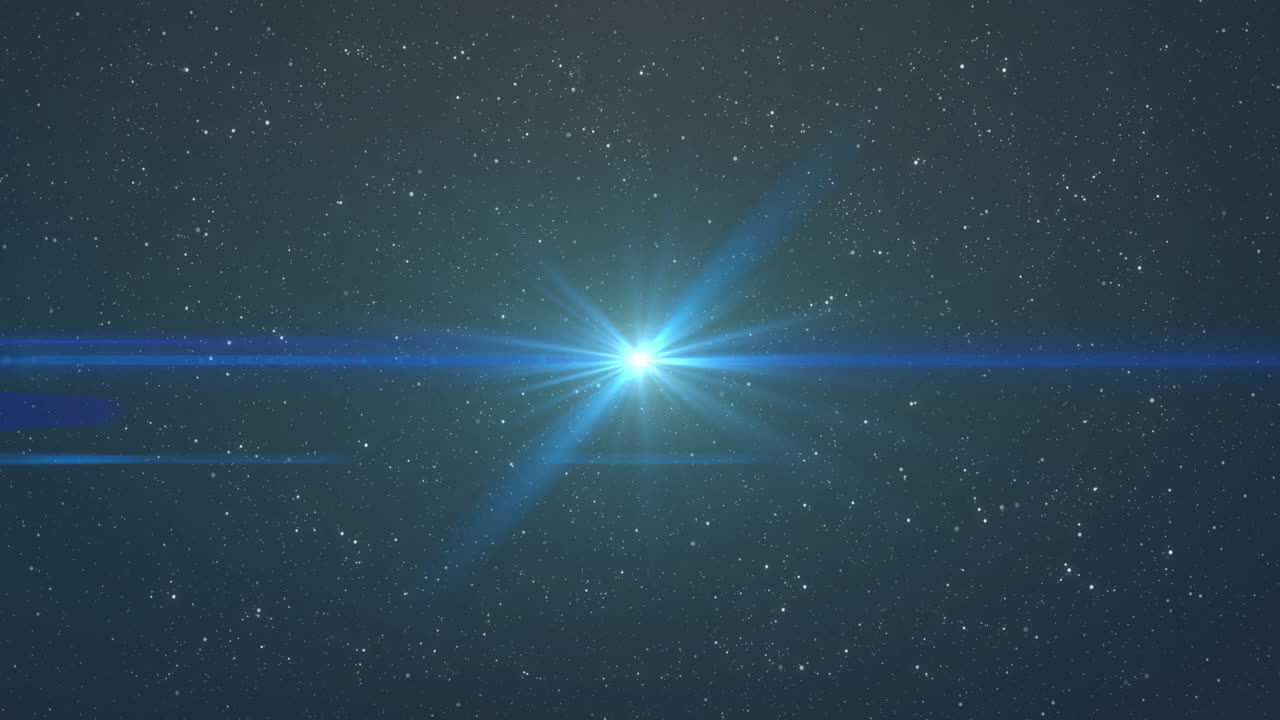 밤하늘에 빛나는 밝은 파란색 반점