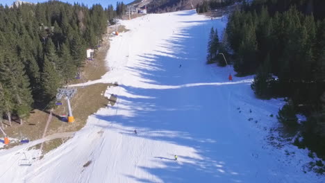 aerial ski lift and ski area view