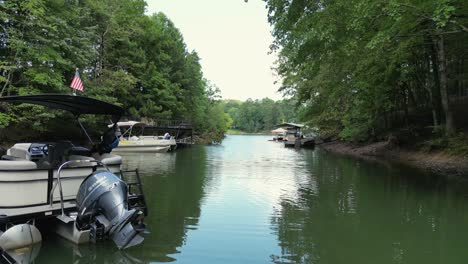 Aerial-view-of-an-inlet-on-Lake-Lanier-in-Cumming,-Georgia