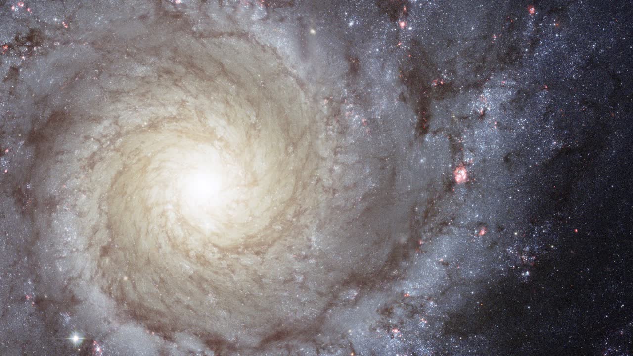 la colección de cinemagraph de la nasa en 4k - la galaxia espiral del gran diseño del 74 más desordenado.