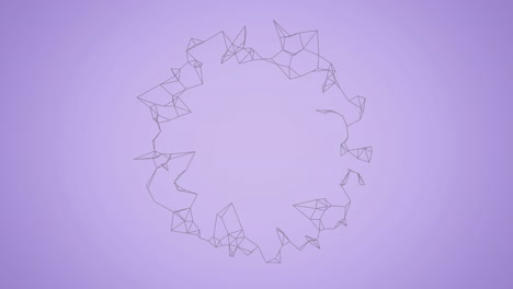 animation of circle network connections rotating on lilac background