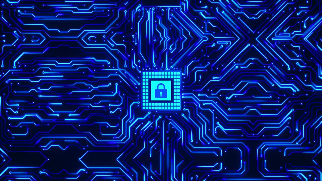 4k animation data transmission in board virtual chip set cpu controller circuit loop background