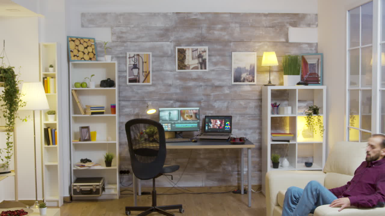 Indoor scene with window and screen