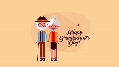 happy grandparents day card with couple lovers