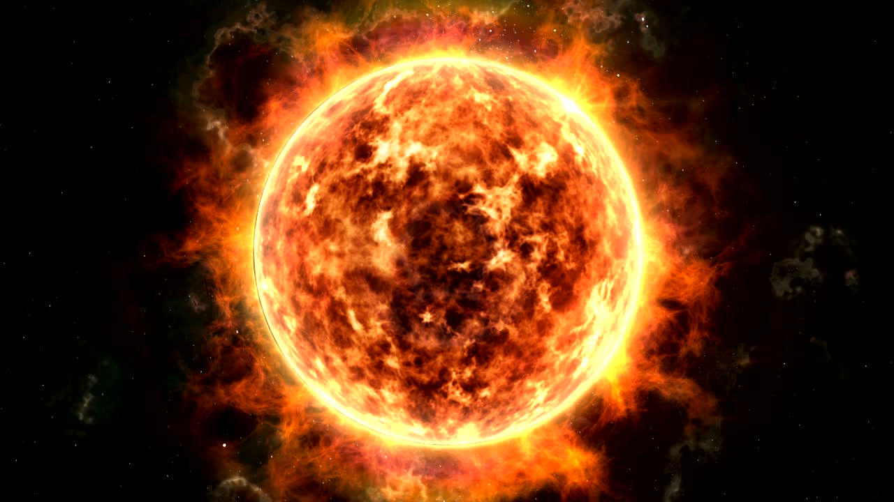 el sol se revela en el espacio