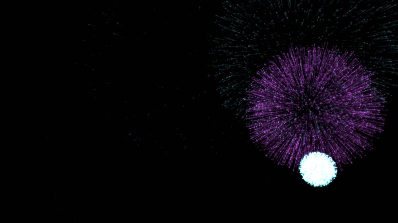 Vibrant multicolored fireworks explode across a dark sky with bright sparks and glowing light effects