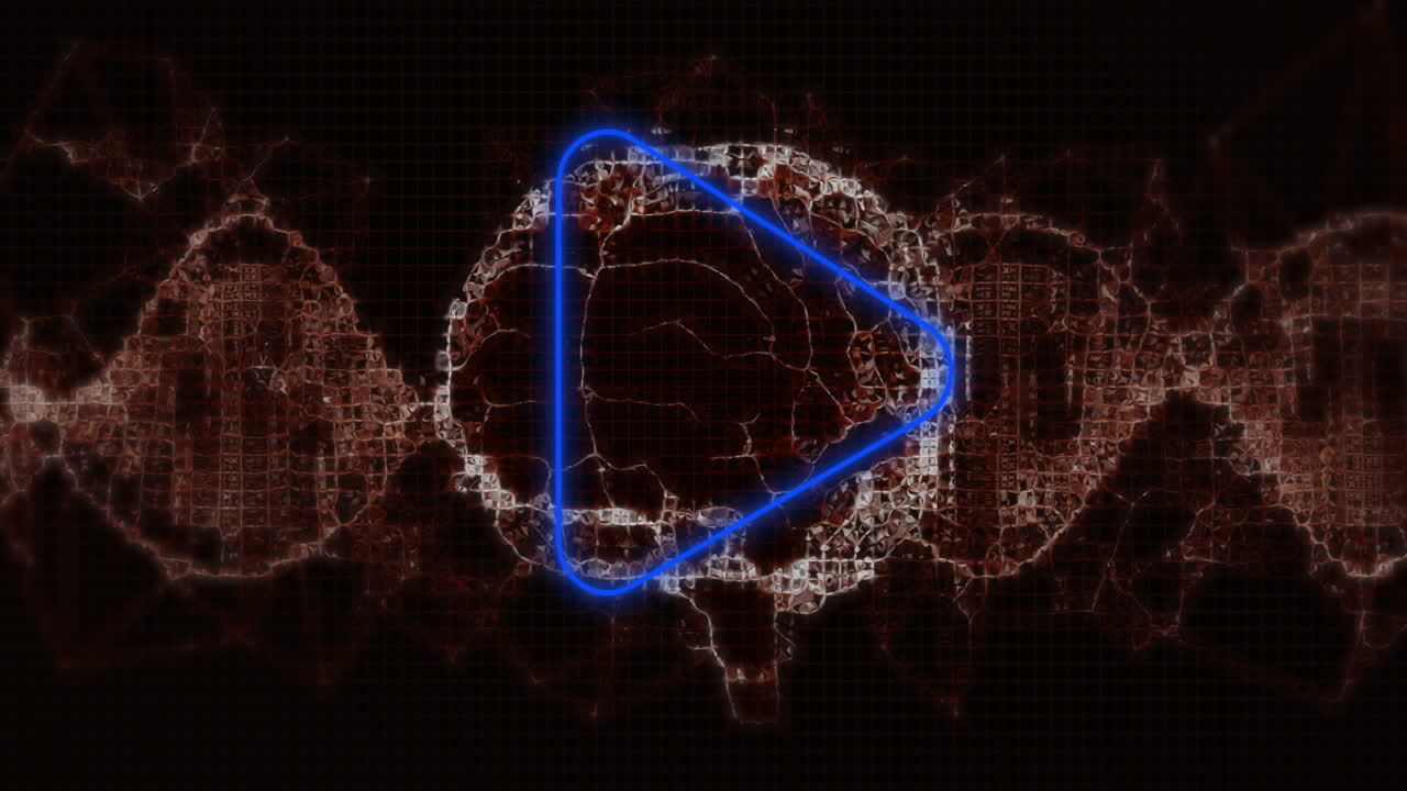 Forming complex design, abstract geometric shapes and digital network patterns