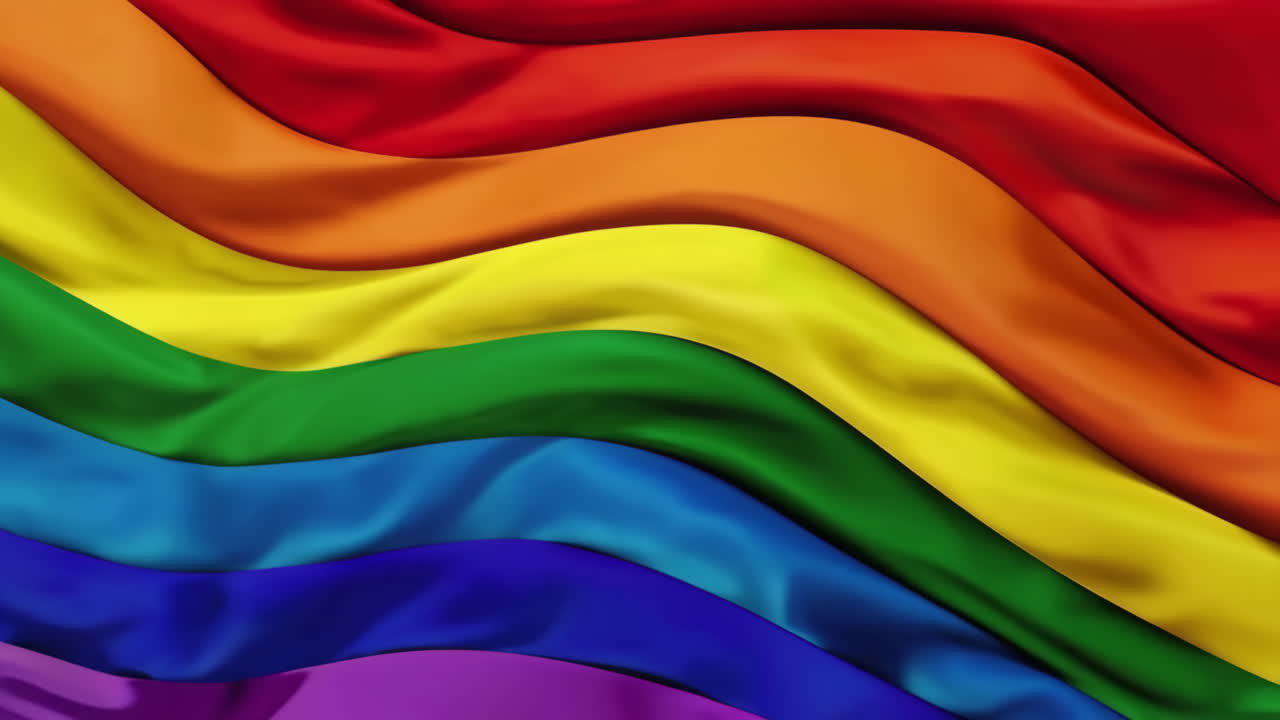 Waving Rainbow Pride Flag