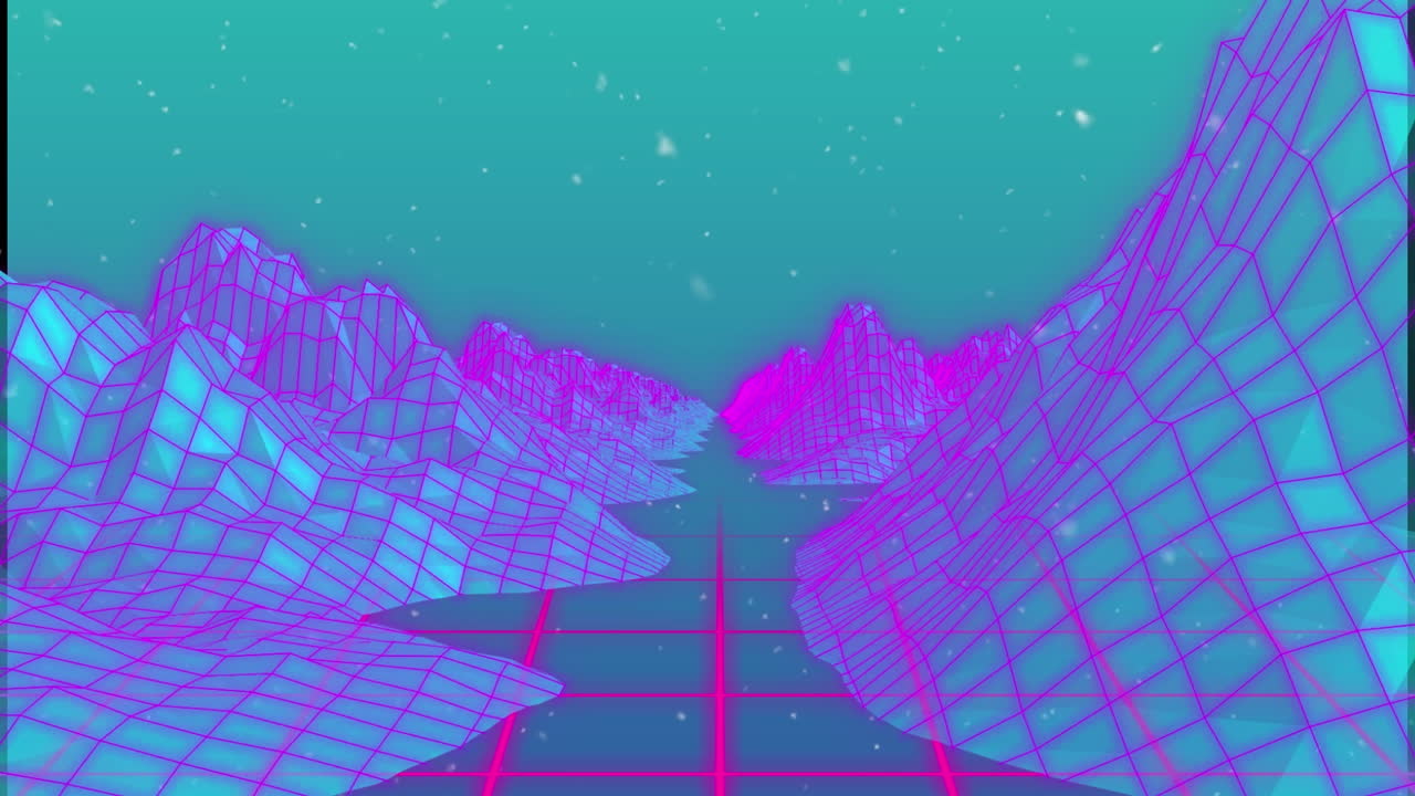 animación del paisaje del metaverso moviéndose sobre el espacio verde