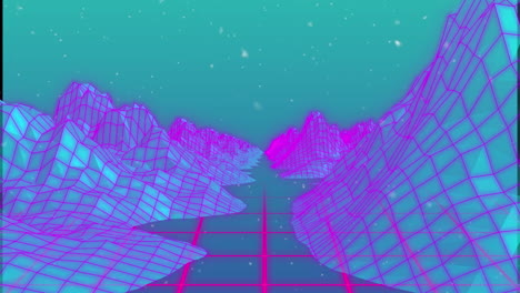animación del paisaje del metaverso moviéndose sobre el espacio verde