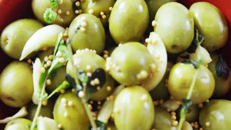 Green-olive-tapas-in-a-bowl