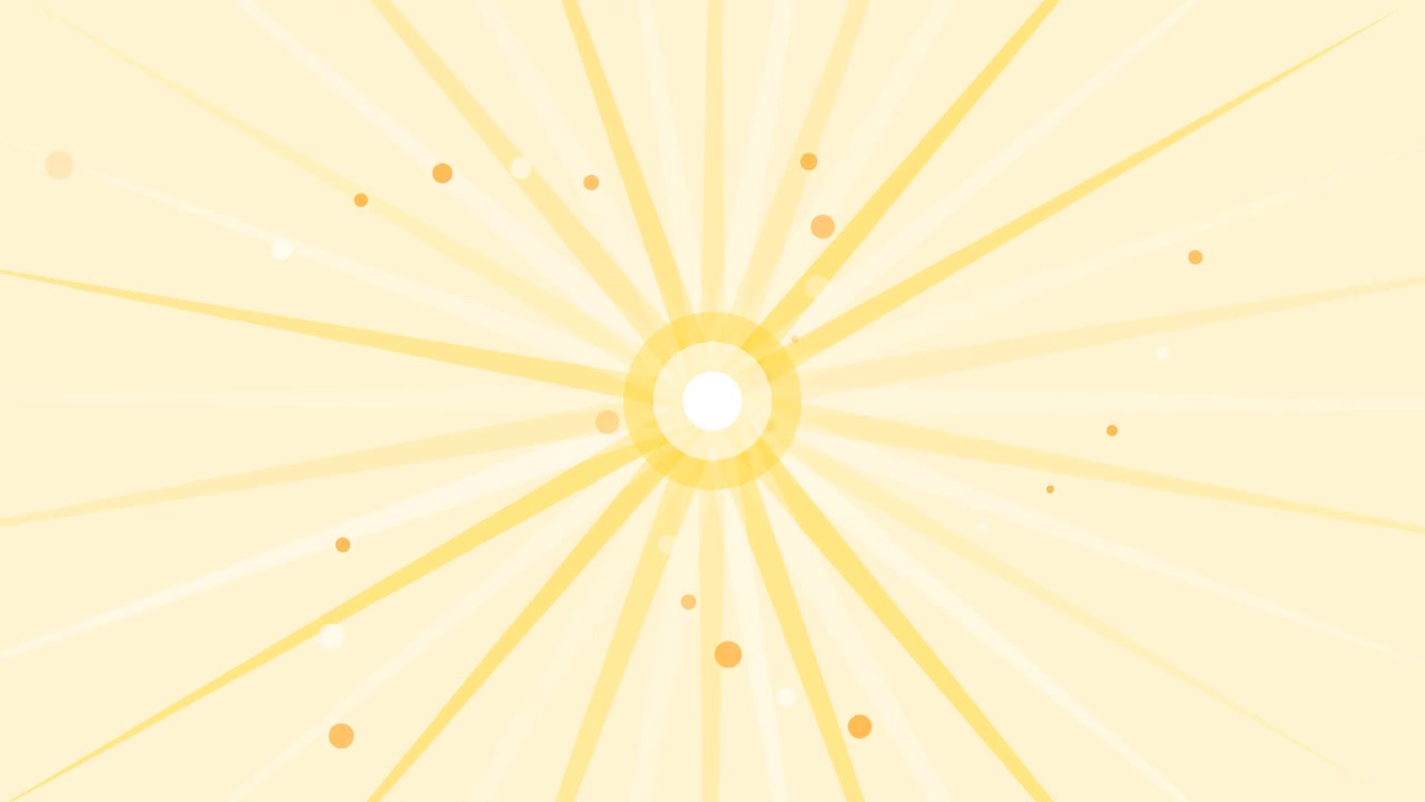 Abstract Yellow Sunburst Background with Floating Particles