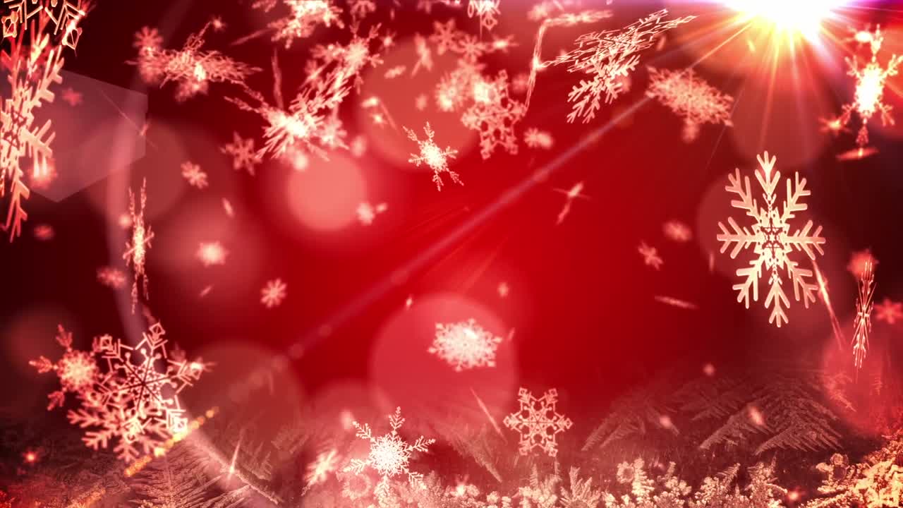 빛의 반점 위에서 크리스마스에 내리는 눈의 애니메이션