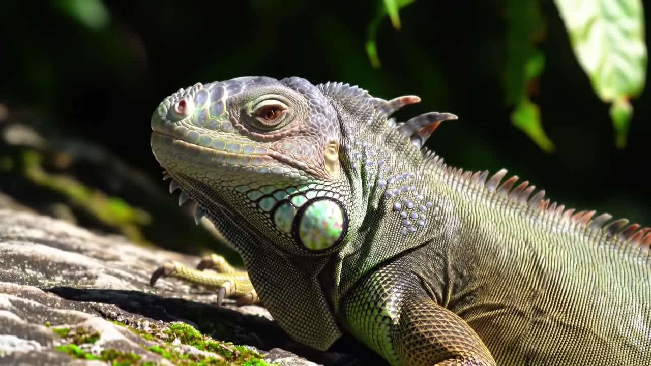 Captivating Close-ups of a Colorful Lizard Highlighting Intricate Textures and Unique Features in a Natural Setting