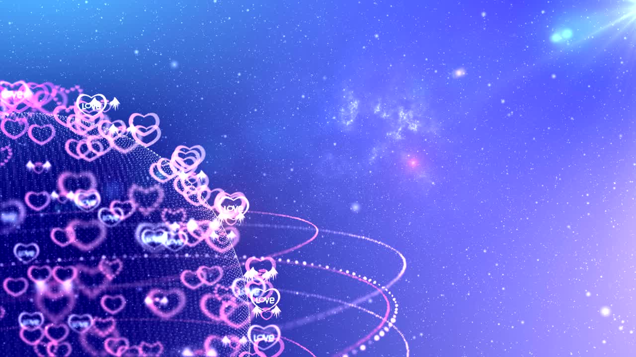 은하계 루프 배경에서 행성 여행을 사랑합니다.