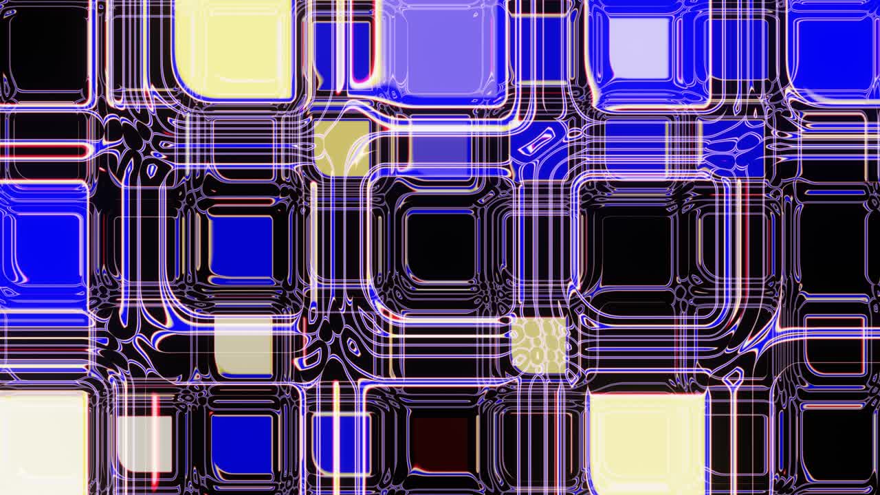 cuadrados brillantes en un panel de vidrio.