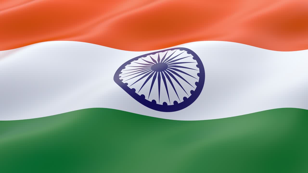 Indiens nationalflag. 3D animationsloop. 4K UHD