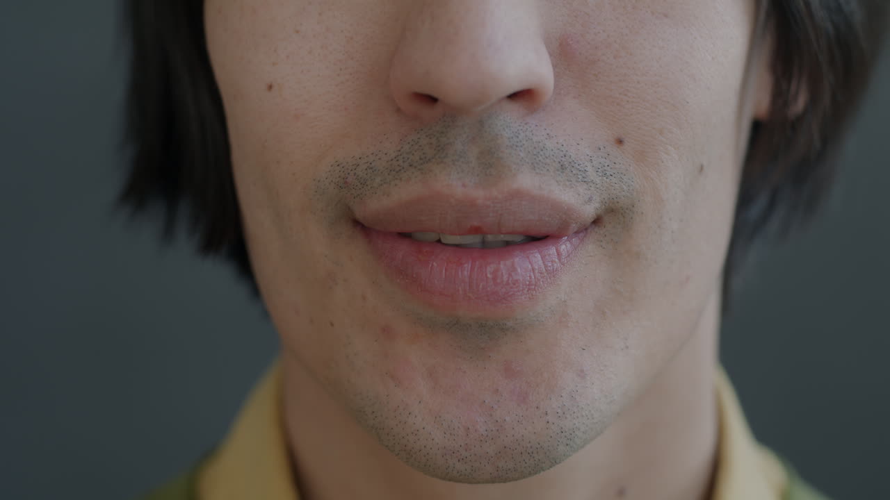 Smiling Man's Face Close Up