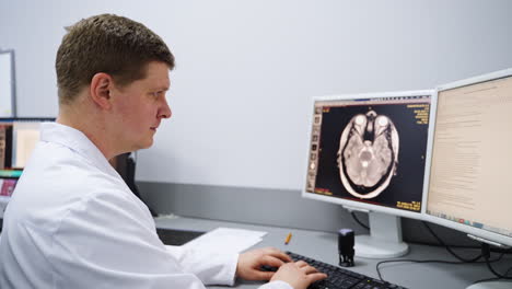 doctor reviewing mri scan