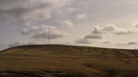 an aerial view of winter hill in bolton, lancashire