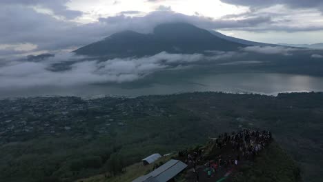 4k mt batur volcano in bali indonesia cinematic shot